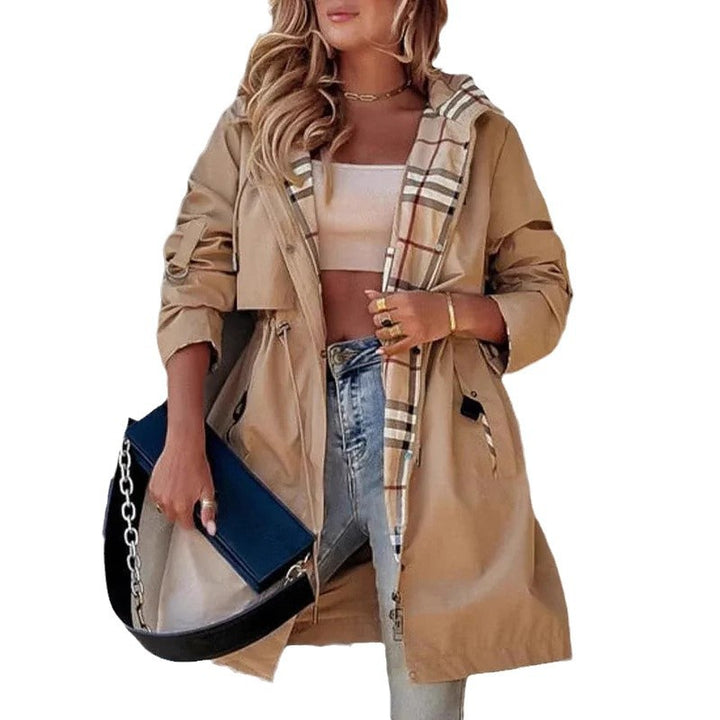 Veste de transition stylée pour femmes avec cordon réglable et motif à carreaux Chic & Stil