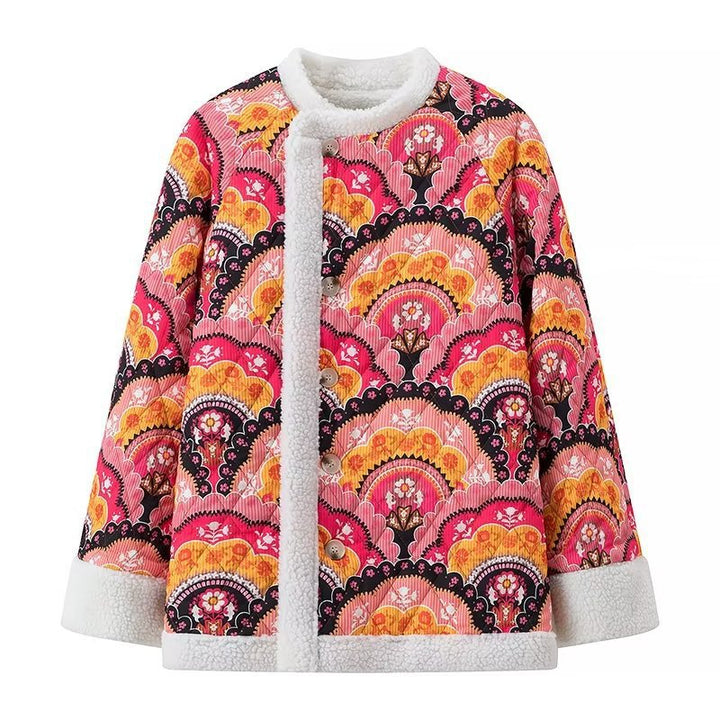 Winter jacket with colorful patterns and soft lining for women Lune London