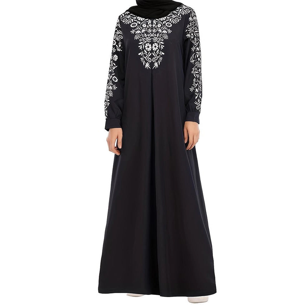Maxi dress for women with artistic embroidery and elegant long sleeves Lune London