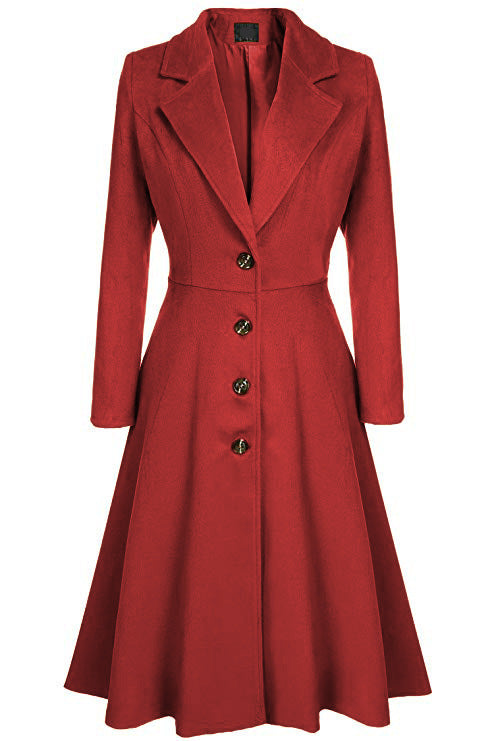Women Elegant Wool Coat with Tailored Cut and Long Sleeves Lune London