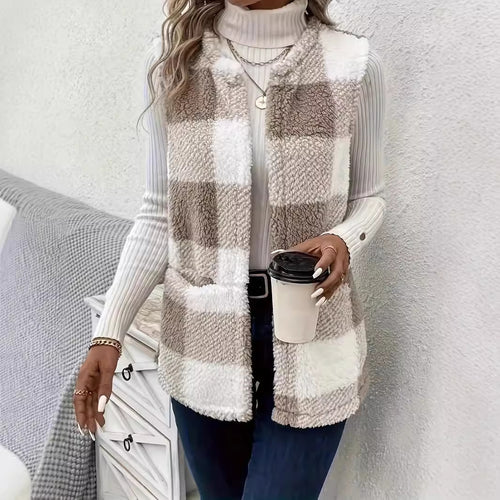 Ladies Fleece Vest with Pattern and Practical Pockets Lune London