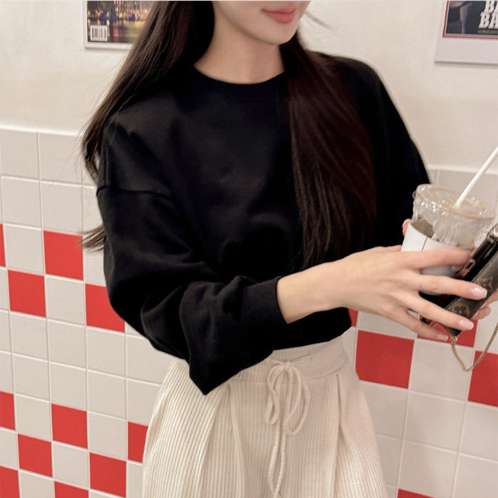Sweat cropped décontracté pour femme avec manches larges Chic & Stil