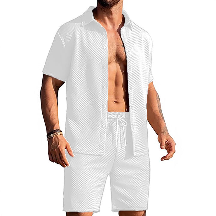 Modern shorts for men and top set with textured design Lune London