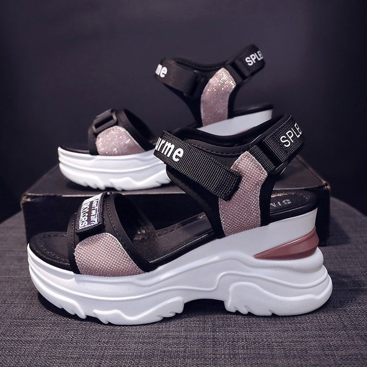Chic and Stylish Women's Sport Sandals with Glitter Strap Design