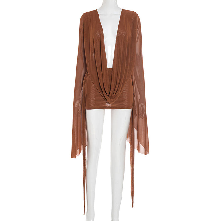 Women's Flowing Kaftan with Wide Sleeves and Deeper Neckline Lune London