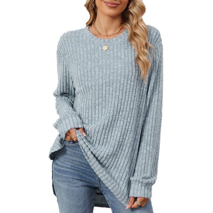 Casual long-sleeve t-shirt for women with a trendy rib pattern and a relaxed fit Lune London