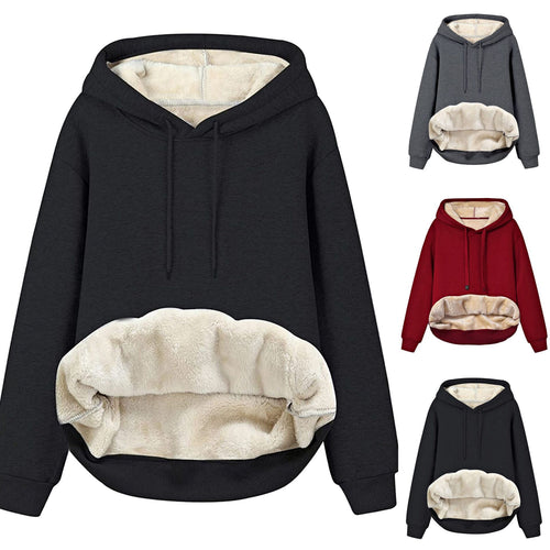 Ladies Cozy Hooded Sweatshirt with Fleece Lining and Kangaroo Pocket Lune London