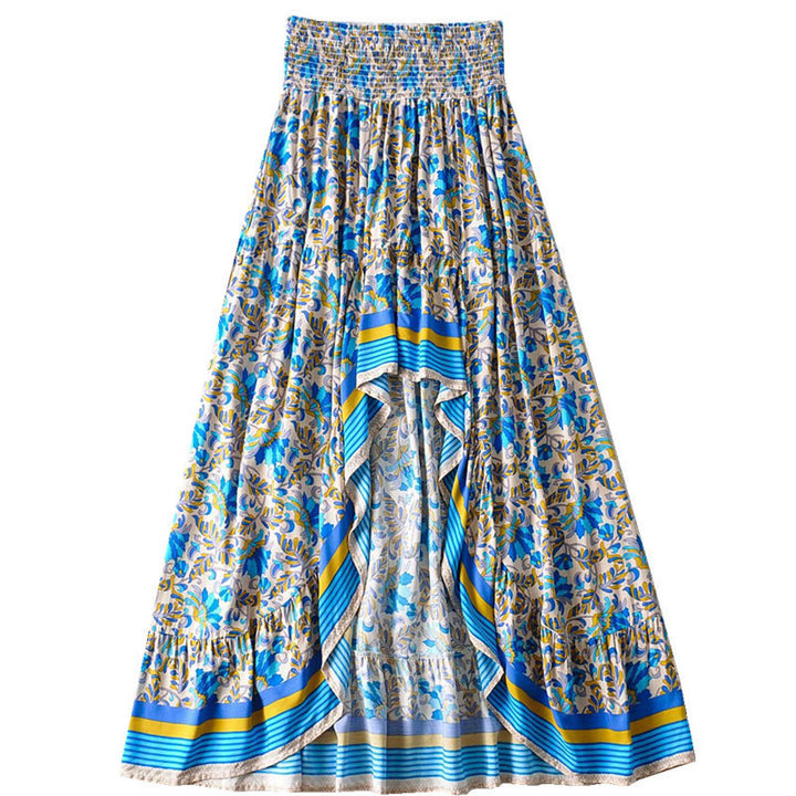 Ladies Chic and Stylish Smocked Floral Maxi Skirt