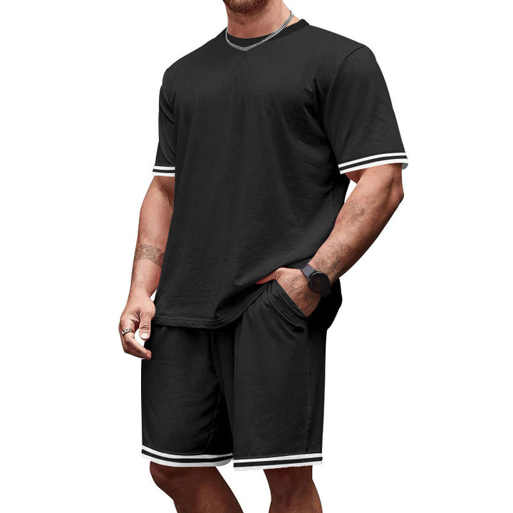 Men's sports t-shirt set and shorts with breathable fabric and contrasting details Lune London