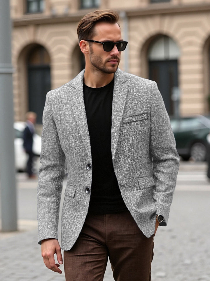 Men's Elegant Structured Blazer with Modern Fabric and Stylish Details Lune London