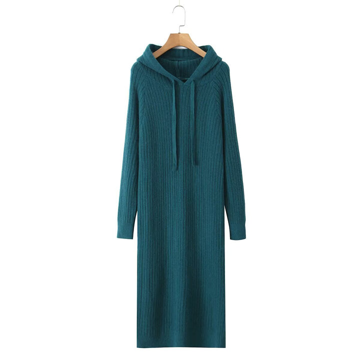 Robe à capuche en tricot pour femmes avec capuche et motif en relief Chic & Stil