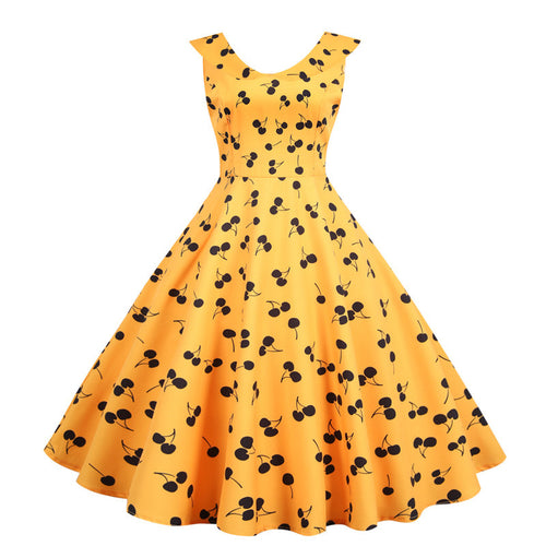 Robe swing femme avec design fruité et jupe évasée Chic & Stil