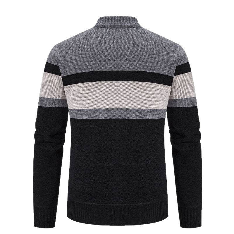 Men's knitted jacket with textured design and high collar Lune London