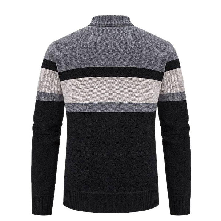Men's knitted jacket with textured design and high collar Lune London