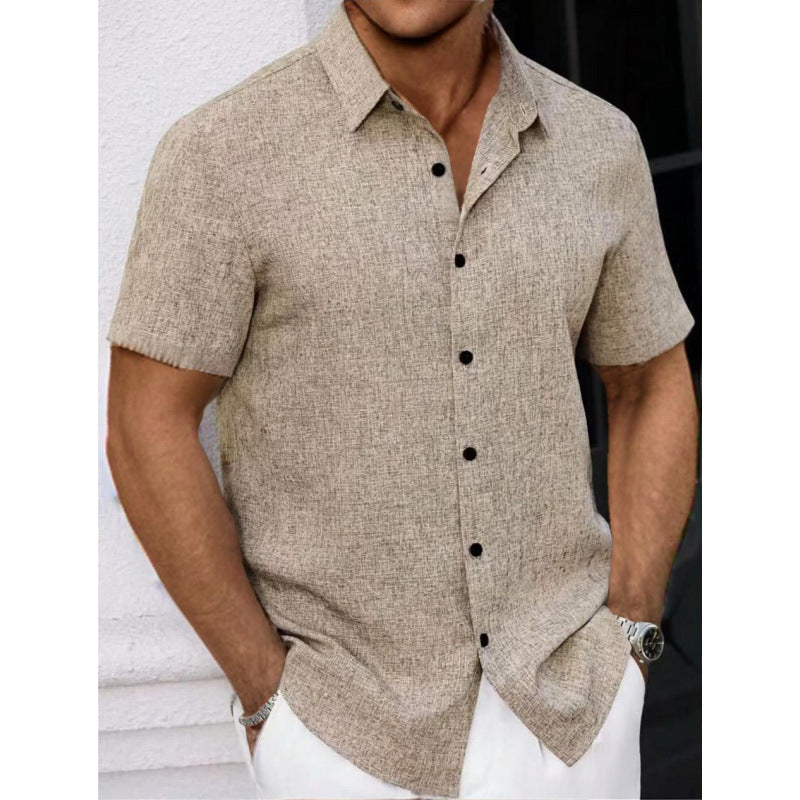 Short sleeve shirt for men in textured fabric Lune London