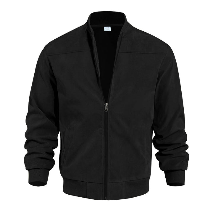 Trendy bomber jacket for men in high-quality synthetic leather and with elastic cuffs Lune London