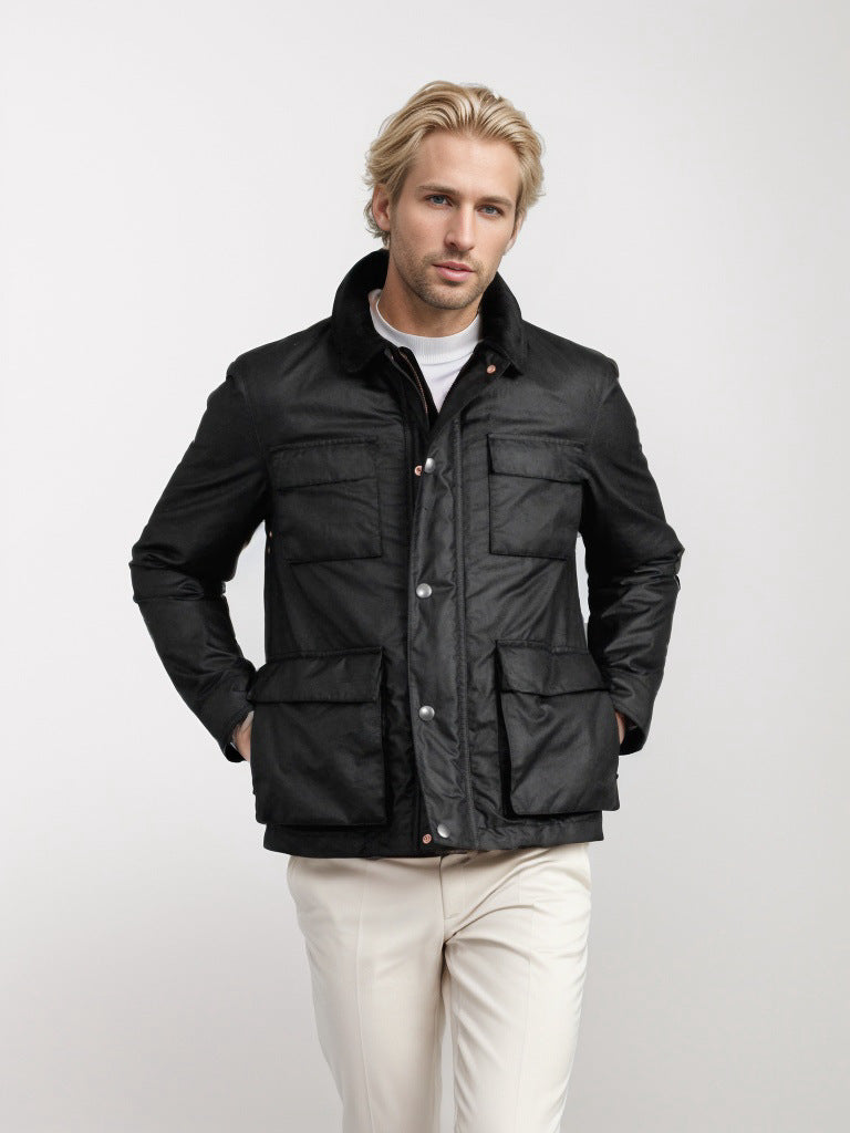 Functional sports jacket for men with practical pockets and high collar Lune London