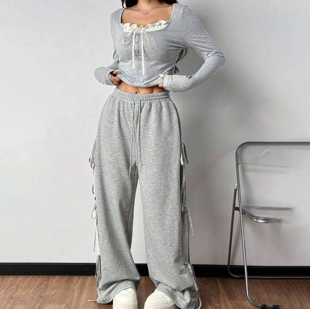 Casual loungewear set for women with trendy ruffle details Lune London