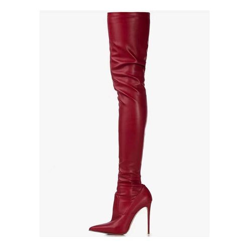 Femme Over-The-Knee Pointed Toe Stiletto Boots Lune London