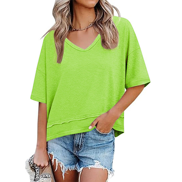 Lune London loose casual V-neck t-shirt for women