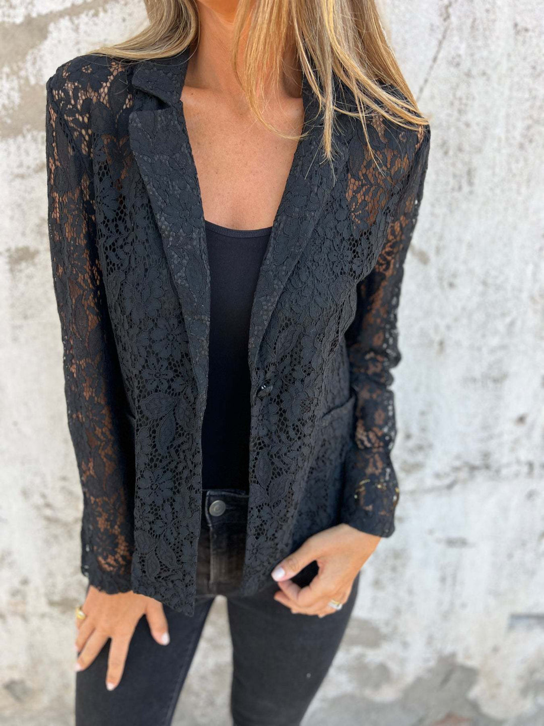 Chic and Stylish Transparent Lace Blazer for Women