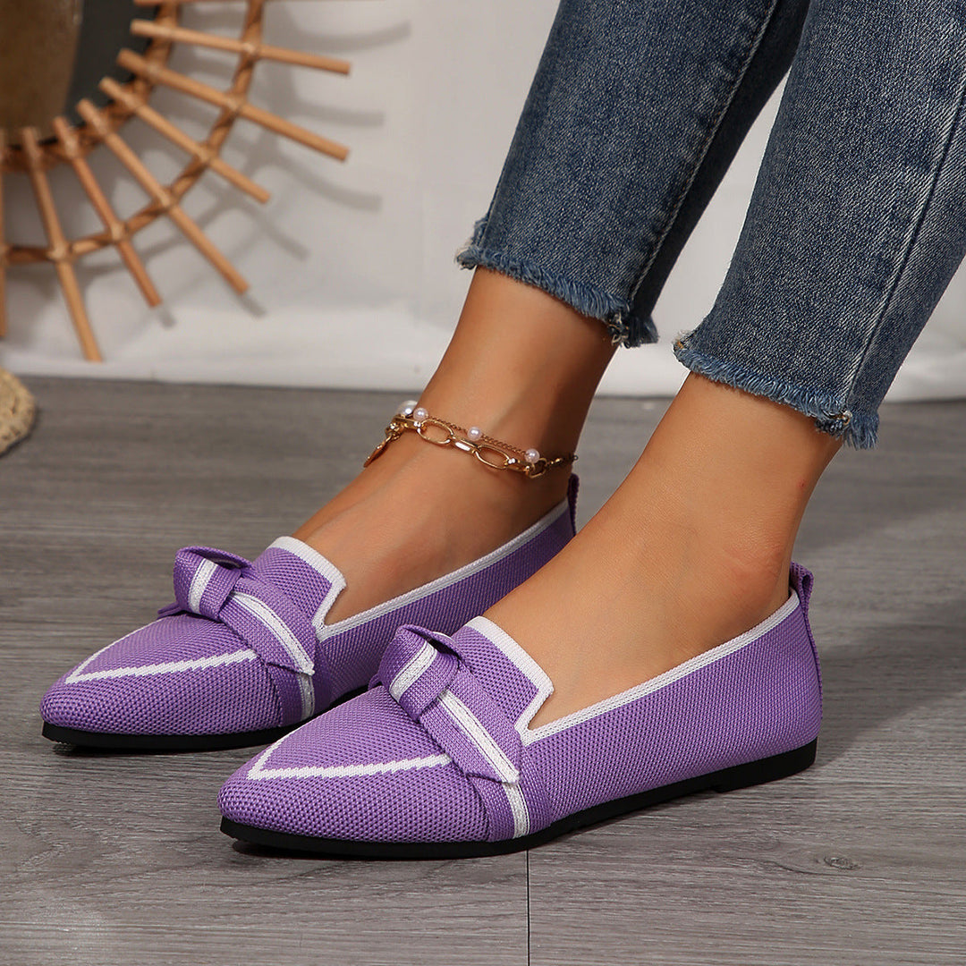 Women's Slip-On Moccasins with Elegant Knot Detail Lune London