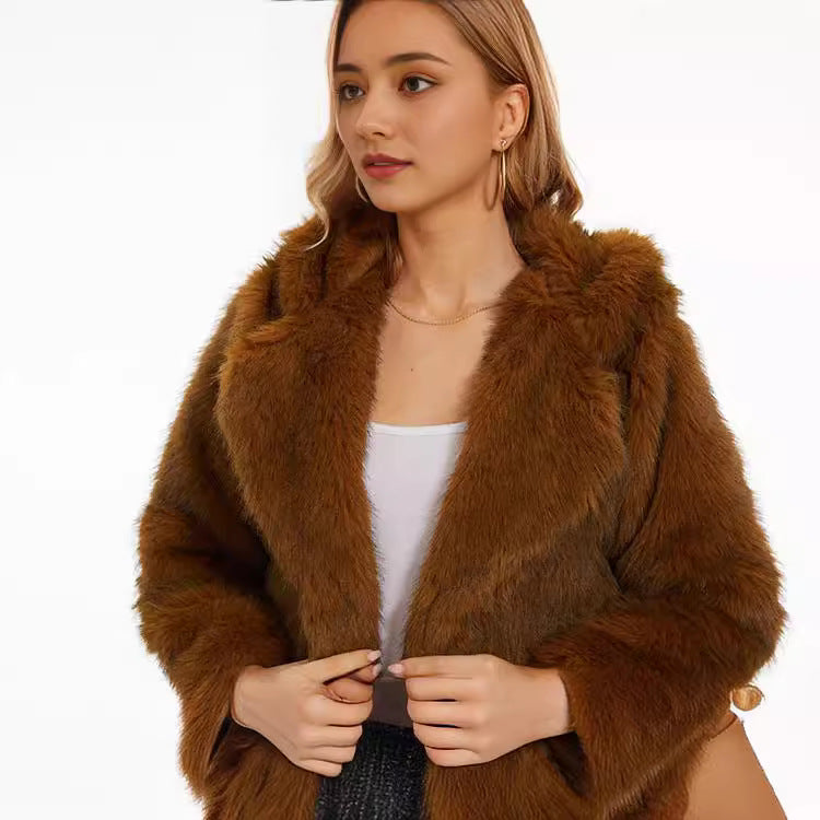 Ladies Hooded Jacket Fluffy Lune London
