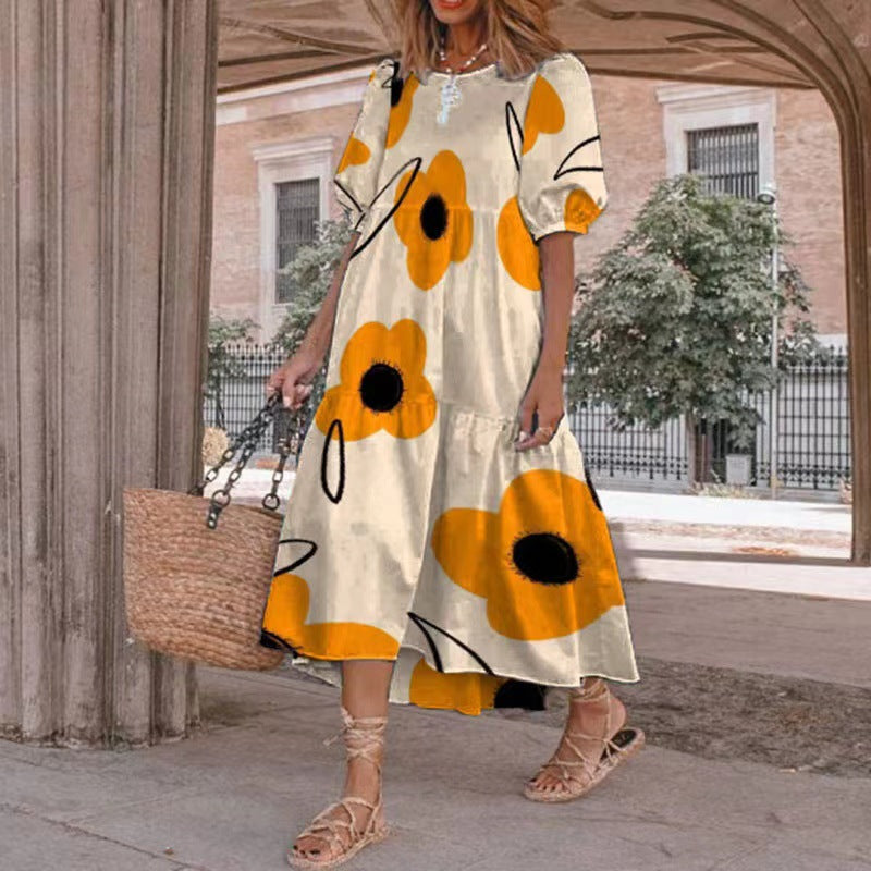 Ladies Elegant Midi Dress Floral Lune London