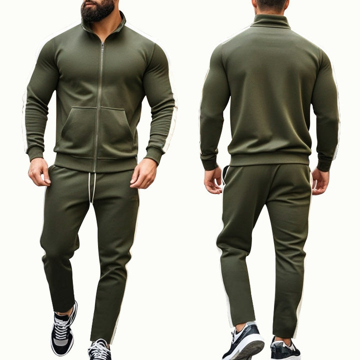 Sport leisure suit for men with high collar and practical zip pockets Lune London
