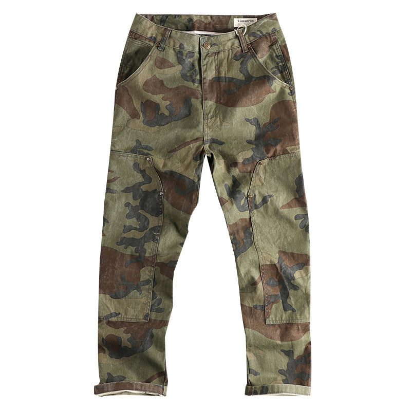 Men's cargo pants in modern camouflage design with multifunctional pockets Lune London