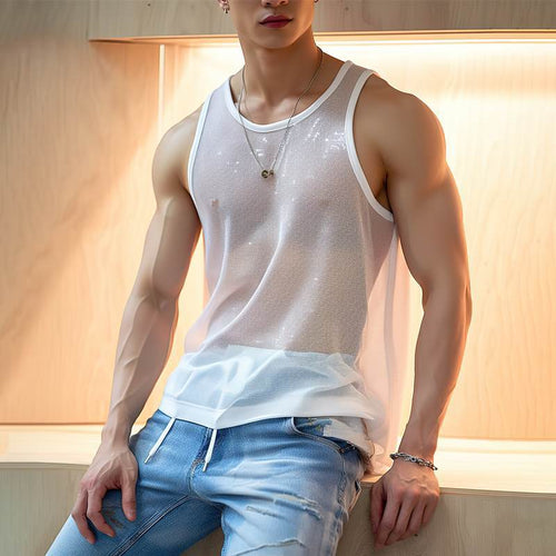 Men's sleeveless sporty shirt in breathable material Lune London