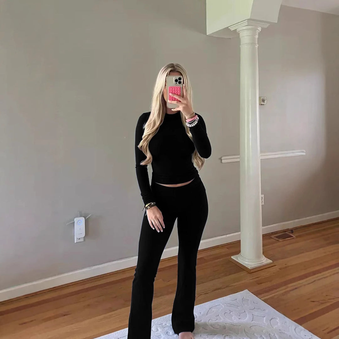 Women functional top with high collar and elastic waist Lune London