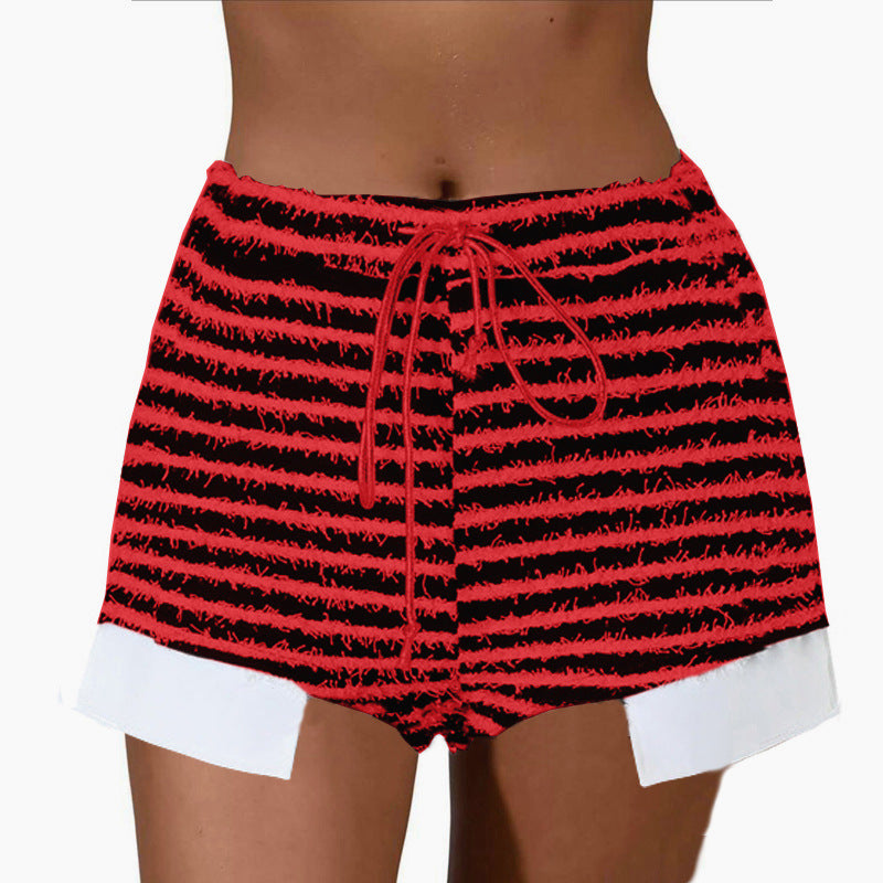 Shorts Lune London taille haute rayées de loisirs pour femmes