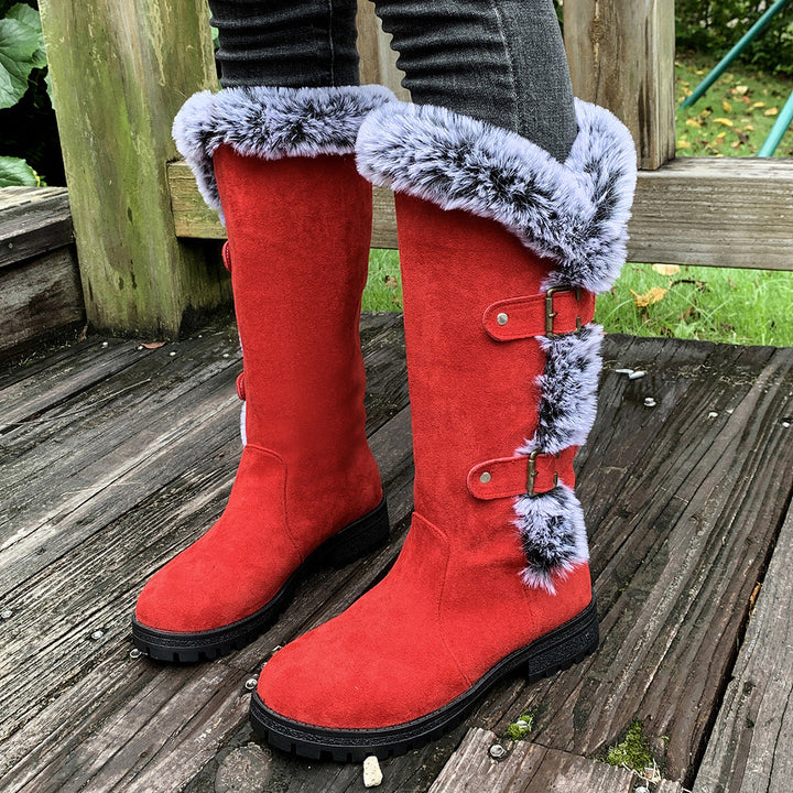 Women's Winter Boots with Cozy Faux Fur Collar and Slip-Resistant Sole Lune London