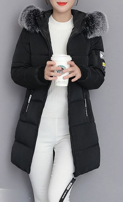 Veste matelassée à manches longues pour femmes avec col en fausse fourrure amovible Chic & Stil