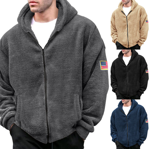 Men's fleece hooded jacket with soft lining and practical pockets Lune London