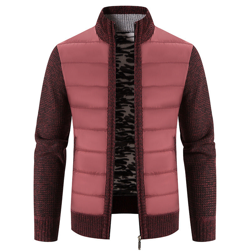 Men's quilted hybrid jacket with trendy knit design Lune London