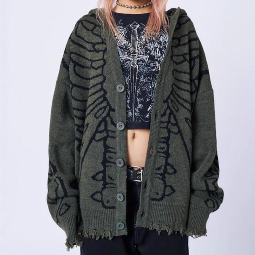 Ladies Large hoodie with striking graphic cape and unconventional cut Lune London