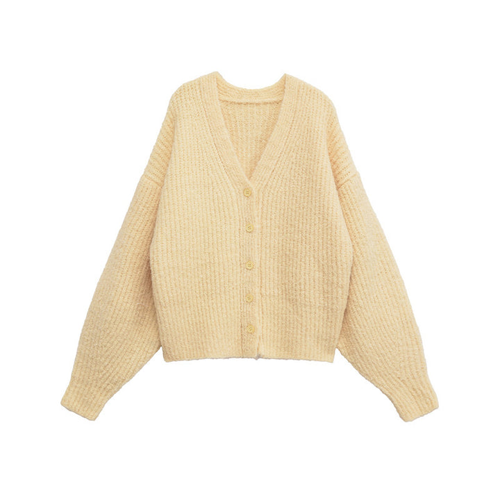 Women's cozy cardigan with V-neck and button closure Lune London