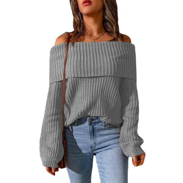Comfortable knit sweater with off-the-shoulder Lune London
