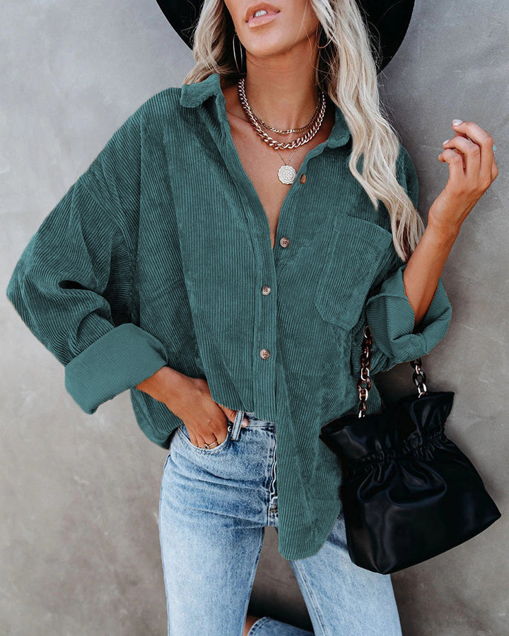Lune London women's casual velvet blouse shirt