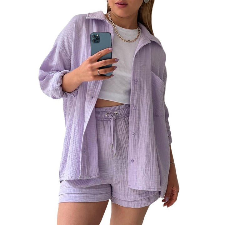 Casual set for women with short sleeves in breathable material with elastic waist Lune London