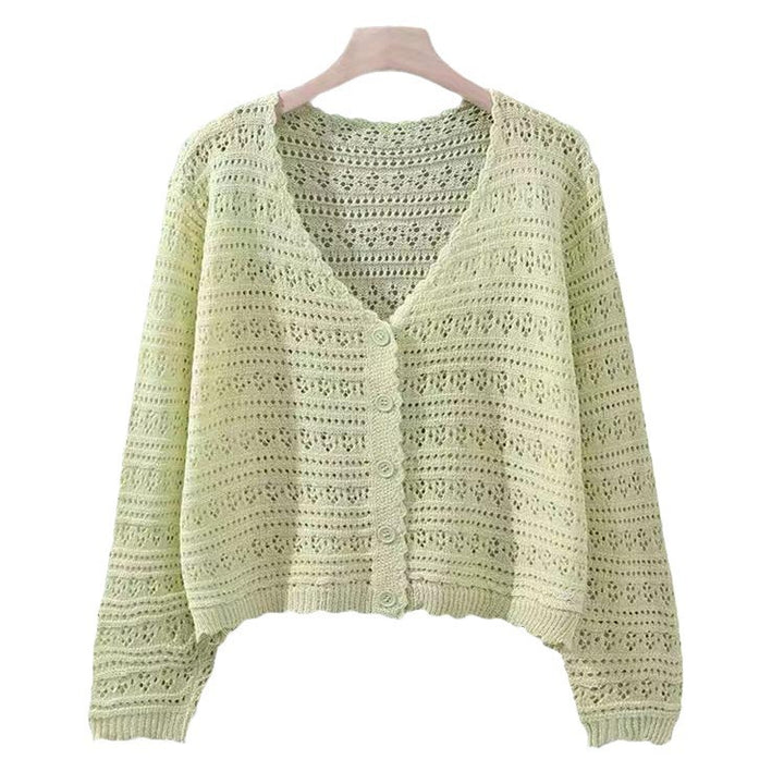 Ladies' vest with an airy crochet look and an adorable V neck Lune London