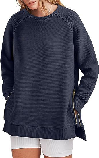 Women's trendy sweatshirt with side zips Lune London