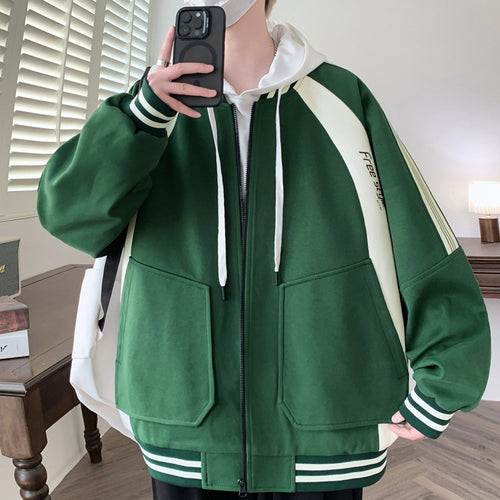 Unisex sporty bomber jacket with contrasting sleeve edges Lune London