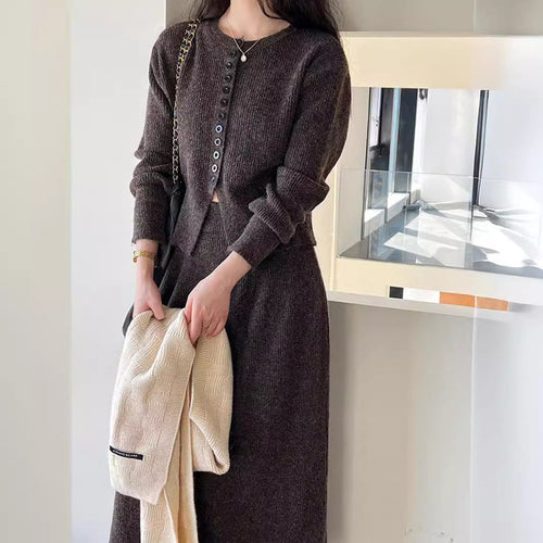Women’s knitted jacket with button details and elegant silhouette Lune London