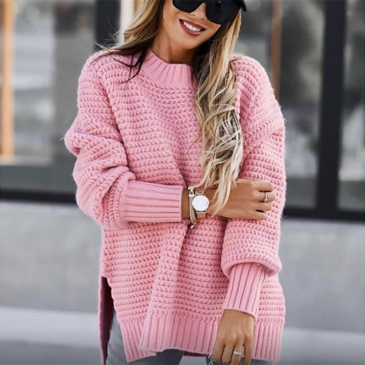 Chunky knit pullover for women with textured surface and relaxed fit Lune Londonl