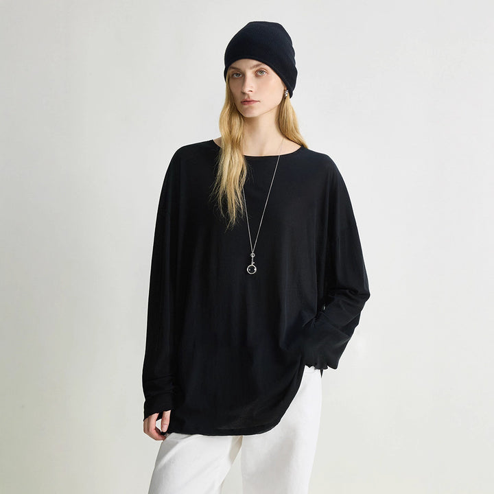 Chemise décontractée pour femme à manches longues en mélange de coton de haute qualité Chic & Stil