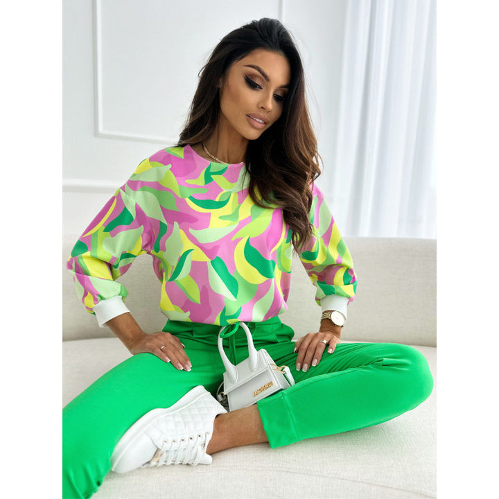Chic and Stylish Floral Printed Leisure Sweatshirt for Women