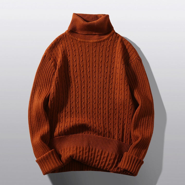Women's knitted sweater with high collar and ribbed pattern Lune London